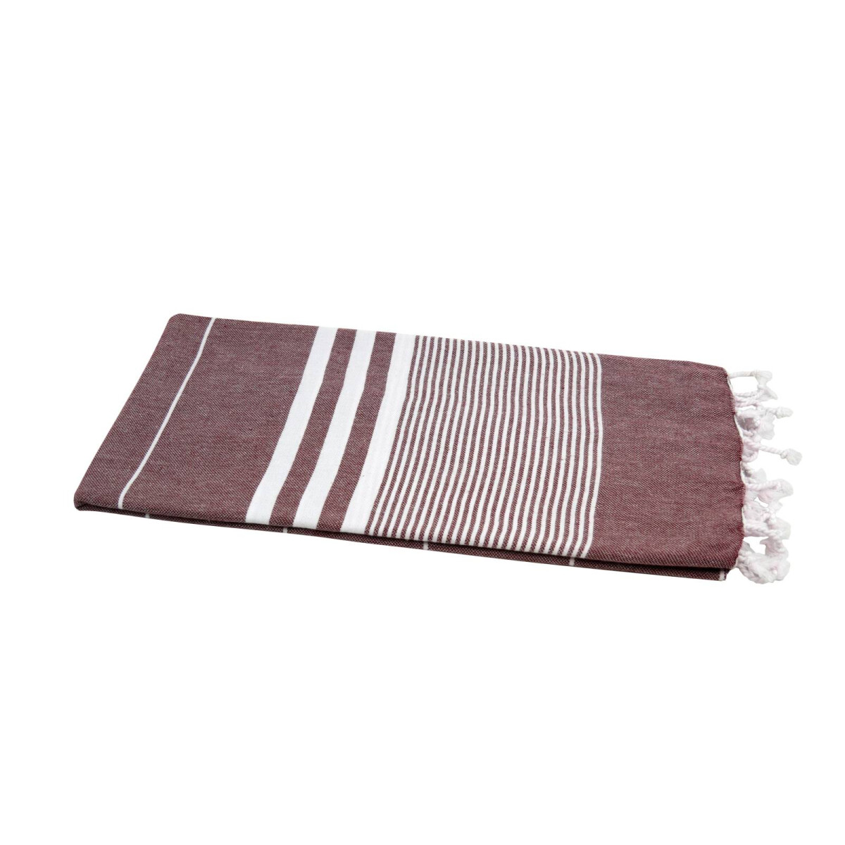 Saunatuch XL bordeaux weiss ca. 95x210 cm Nian | vorgewaschen