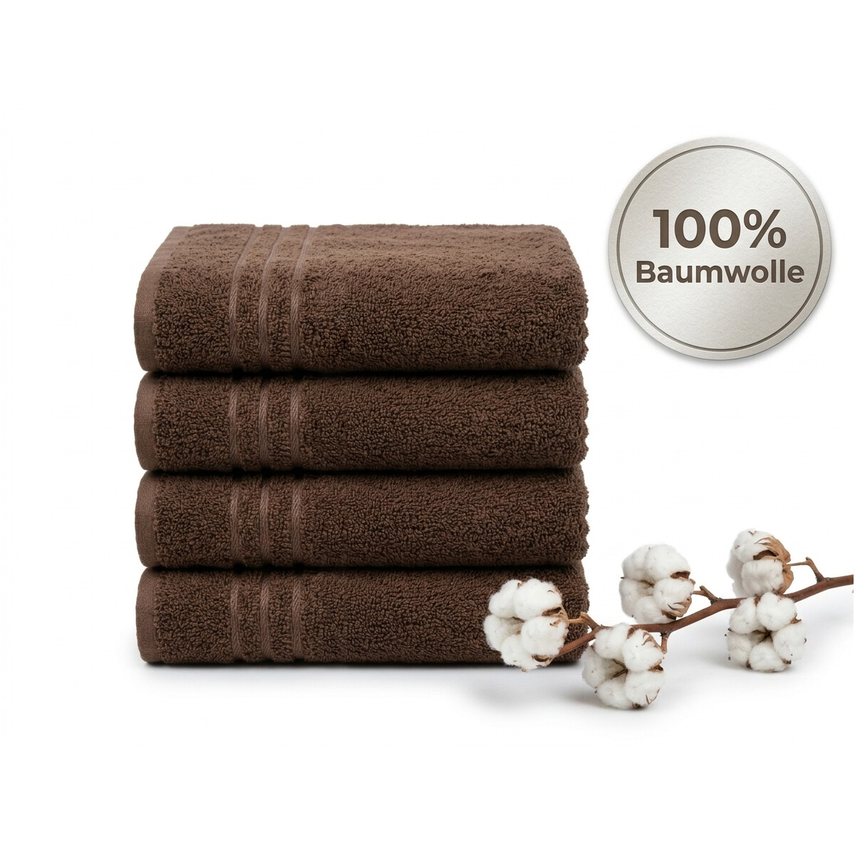 Premium Duschtuch 70x140 cm braun &ndash; 100% Baumwolle 500 g/m&sup2;  saugstark &amp; weich