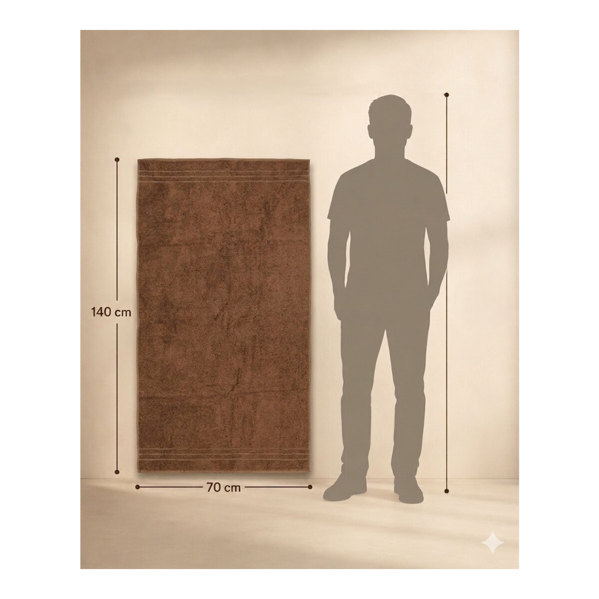 Premium Duschtuch 70x140 cm braun &ndash; 100% Baumwolle 500 g/m&sup2;  saugstark &amp; weich