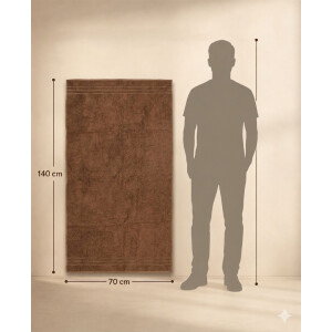 Premium Duschtuch 70x140 cm braun &ndash; 100% Baumwolle 500 g/m&sup2;  saugstark &amp; weich