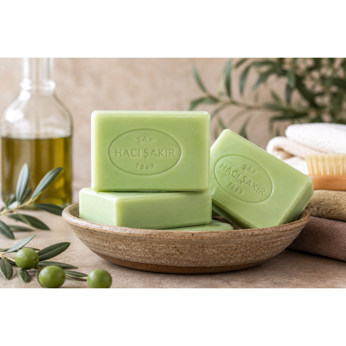 Pflegeseife &raquo;Haci Sakir&laquo; mit Oliven&ouml;l und Glycerin 4x125 g