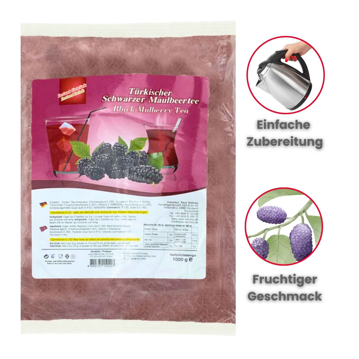 T&uuml;rkischer Maulbeertee Instantpulver 1 kg "Lezzo"
