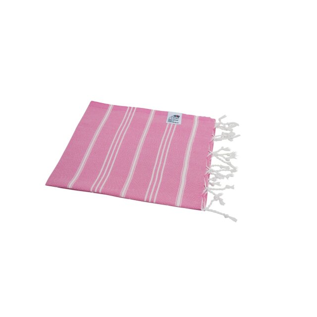 Hamamtuch klein, pink mit weißen Streifen ca. 60x95 cm