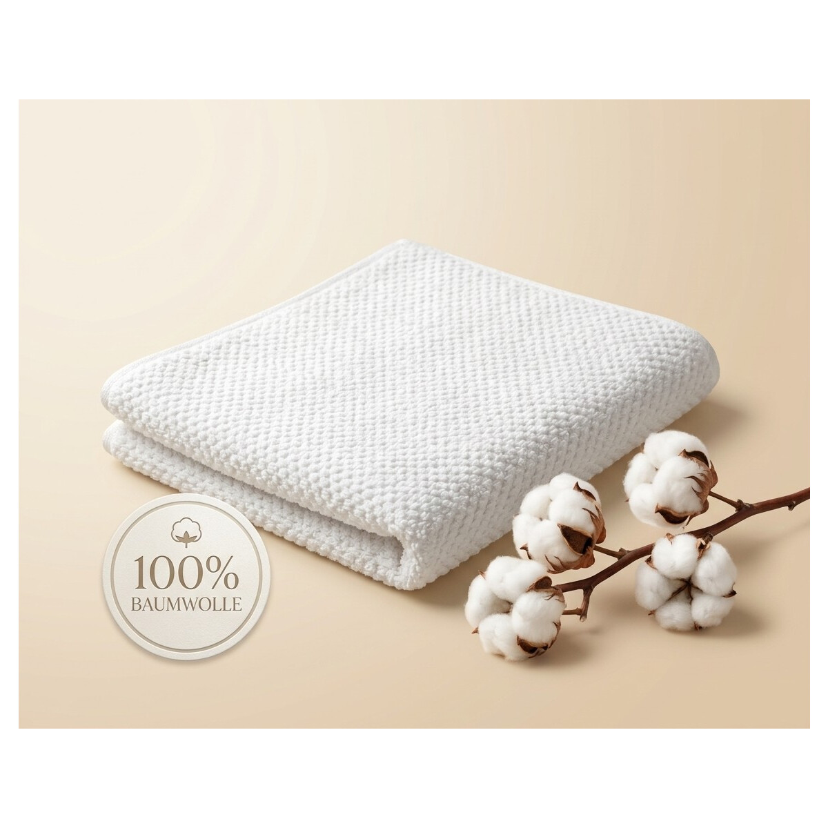 Handtuch 50x100 cm Wei&szlig; | Duschtuch, Sauna- &amp; Sporthandtuch | 100% Baumwolle