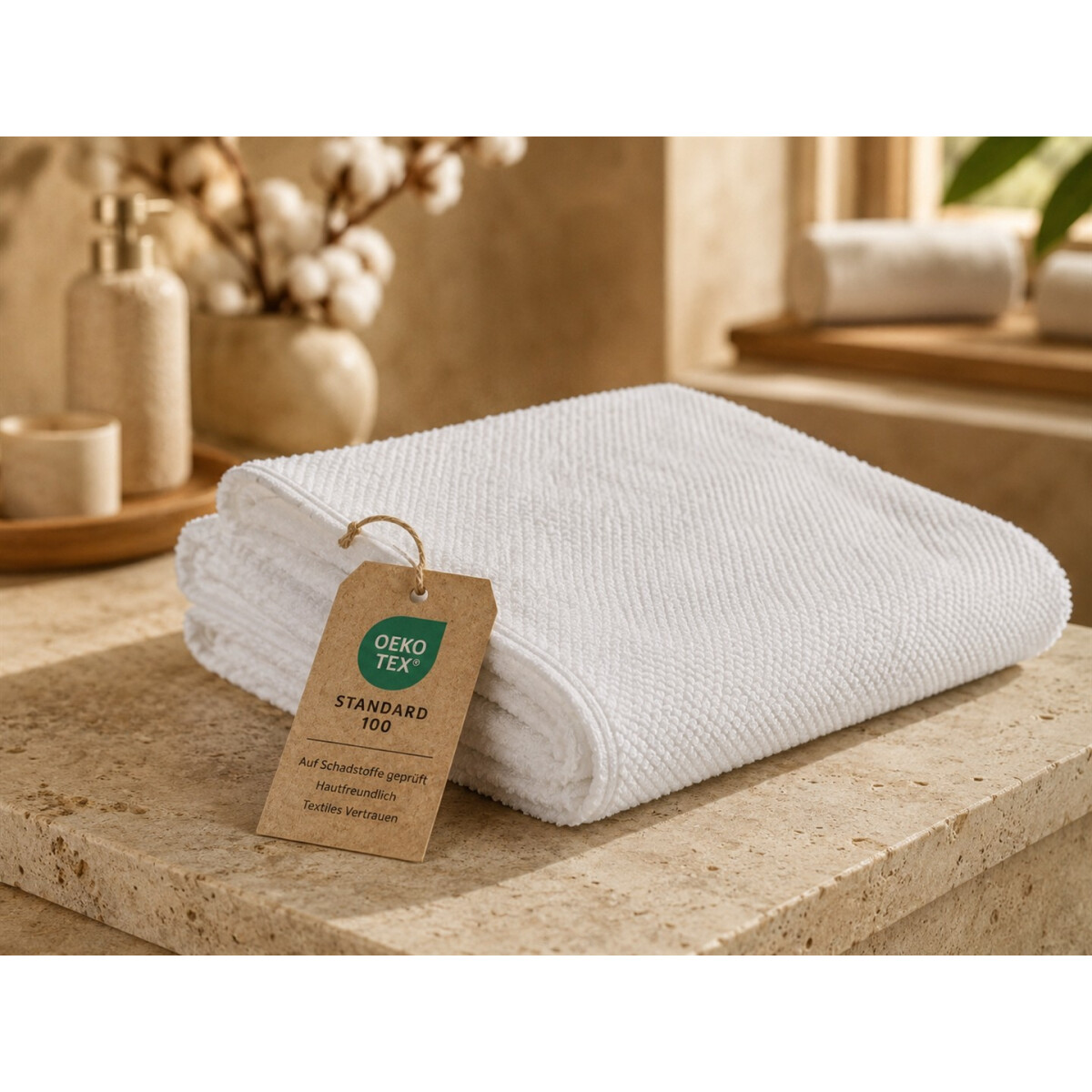 Handtuch 50x100 cm Wei&szlig; | Duschtuch, Sauna- &amp; Sporthandtuch | 100% Baumwolle