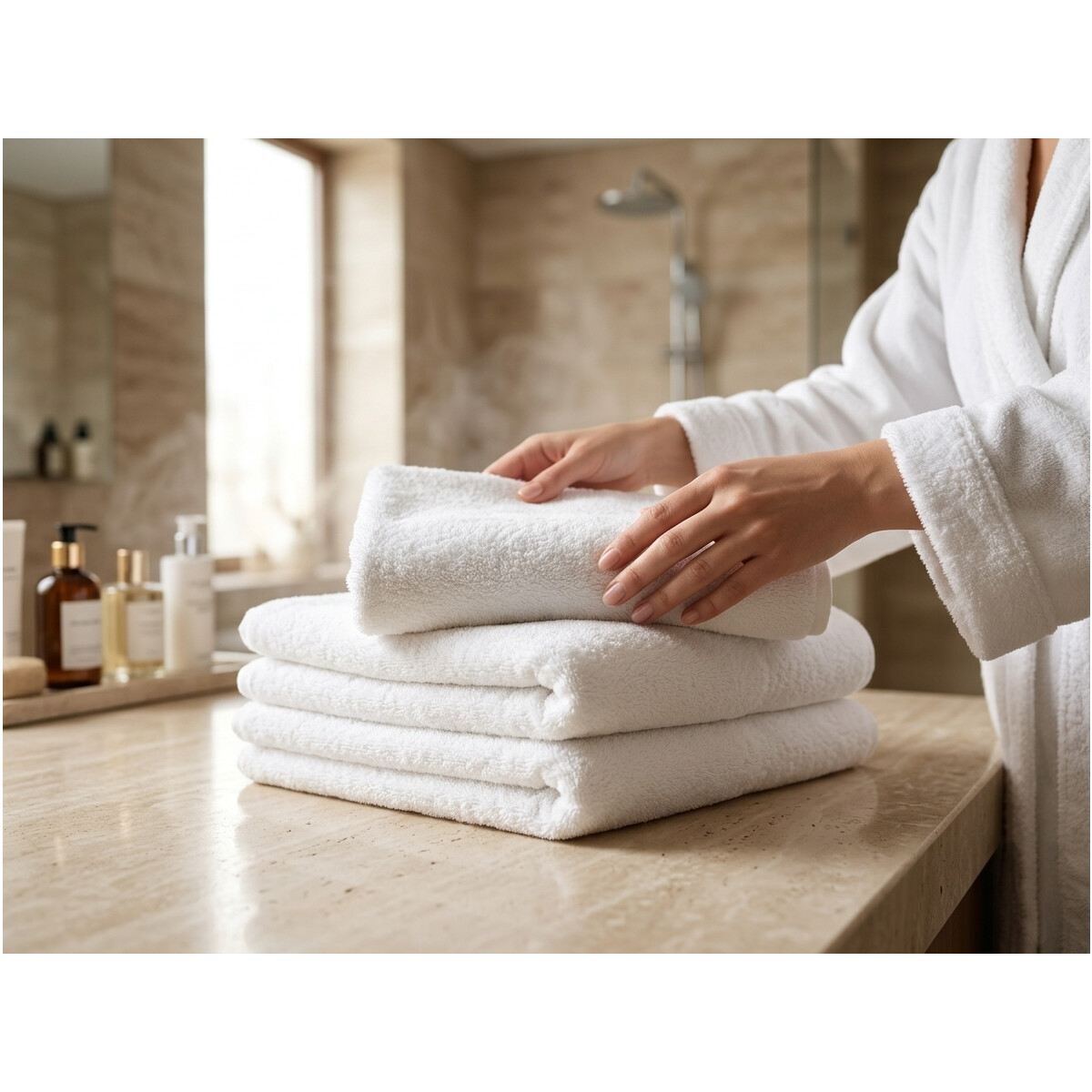 Handtuch 50x100 cm Wei&szlig; &ndash; Walkfrottier Hotelqualit&auml;t 500 g/m&sup2; Baumwolle