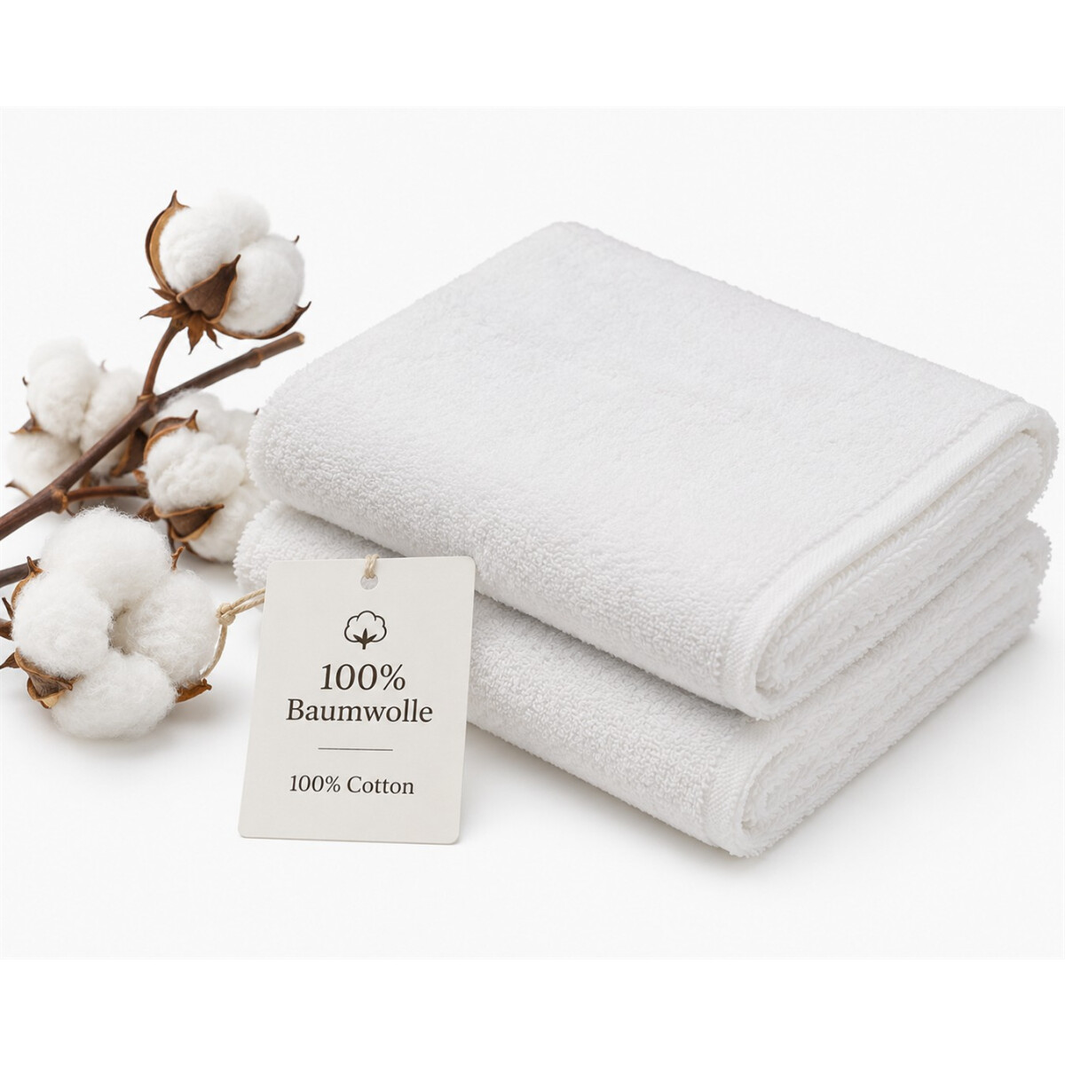 Handtuch 50x100 cm Wei&szlig; &ndash; Walkfrottier Hotelqualit&auml;t 500 g/m&sup2; Baumwolle