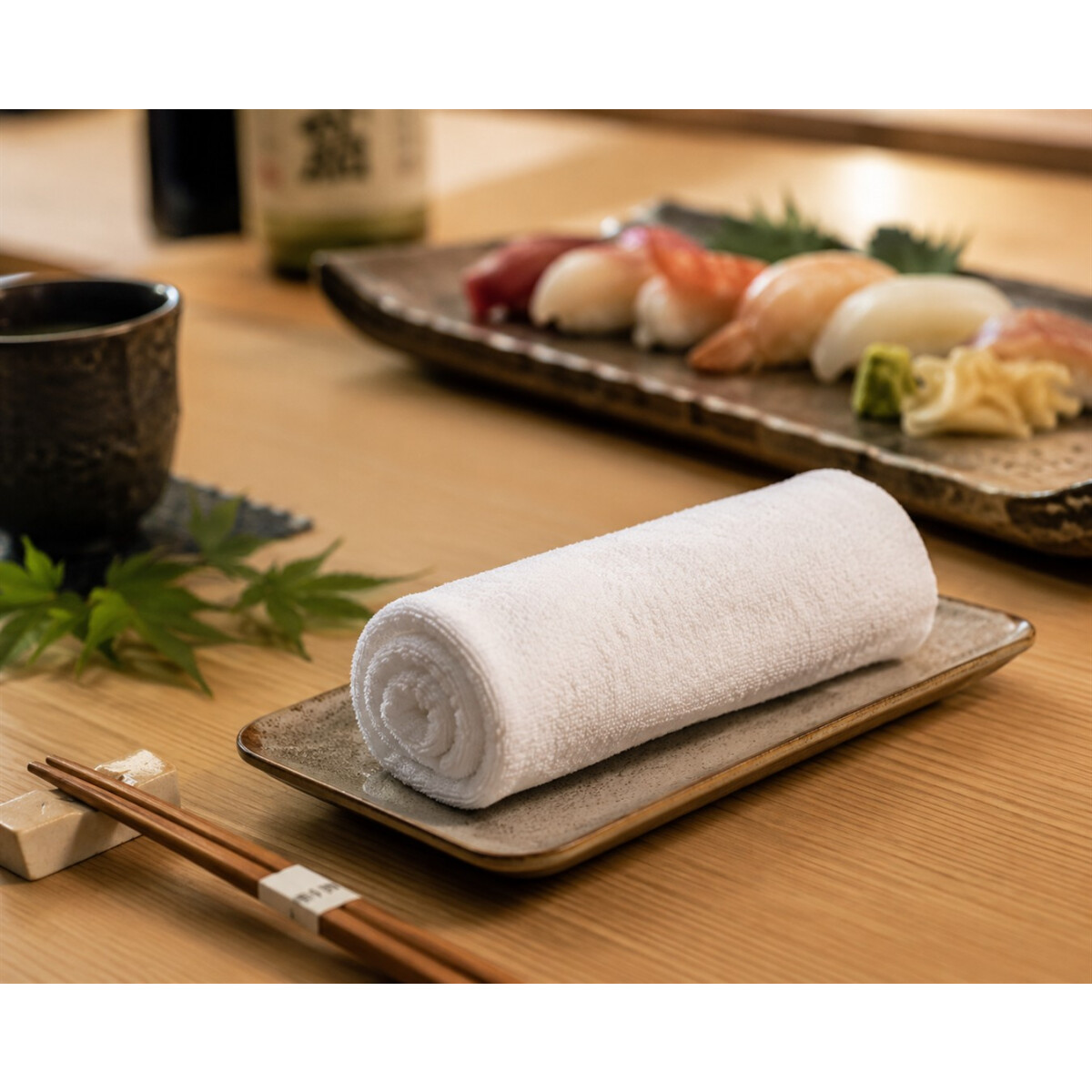 Wellness Kompressentuch 6er Set 30x80 cm Wei&szlig; &ndash; Oshibori aus 100% Baumwolle