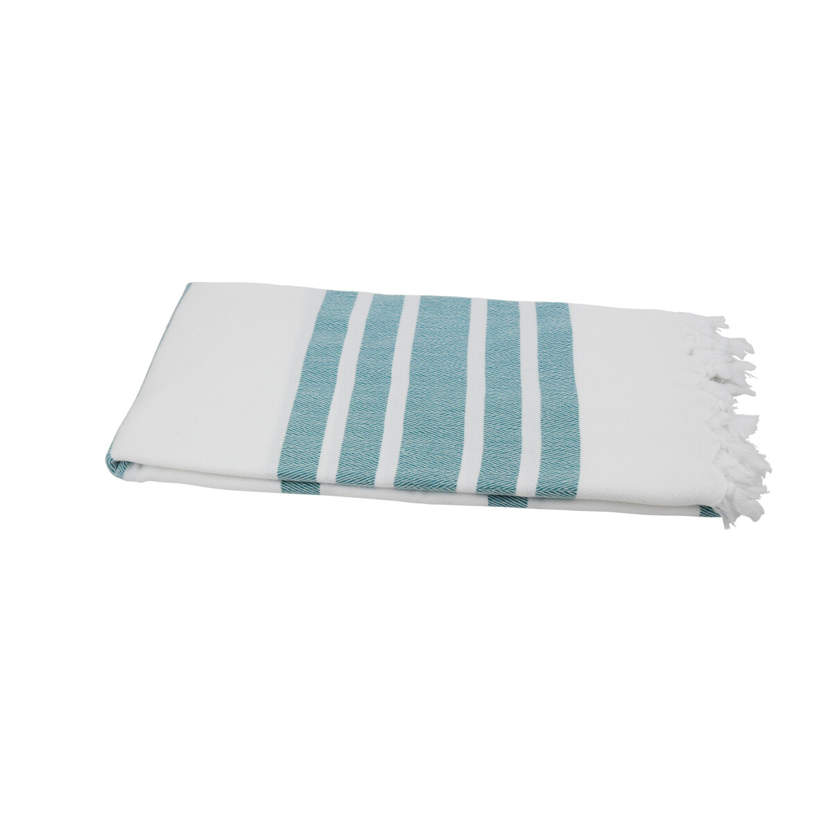 Hamamtuch XL wei&szlig; petrol 95x210 cm "Fisch"