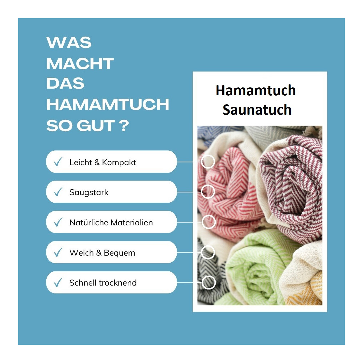 Hamamtuch XL wei&szlig; petrol 95x210 cm "Fisch"