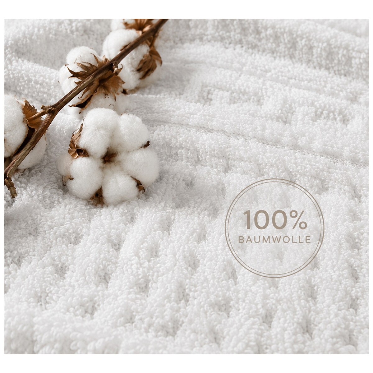 Handtuch 50x100 cm Wei&szlig; Wabenmuster &ndash; Walkfrottier Hotelqualit&auml;t 600 g/m&sup2; Baumwolle
