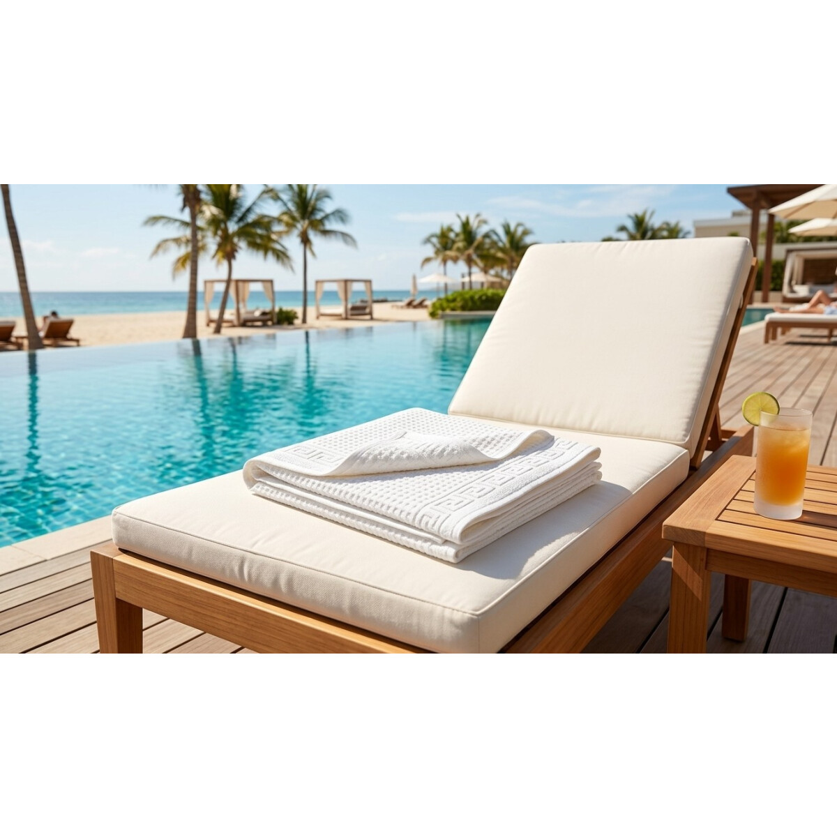 Handtuch 50x100 cm Wei&szlig; Wabenmuster &ndash; Walkfrottier Hotelqualit&auml;t 600 g/m&sup2; Baumwolle
