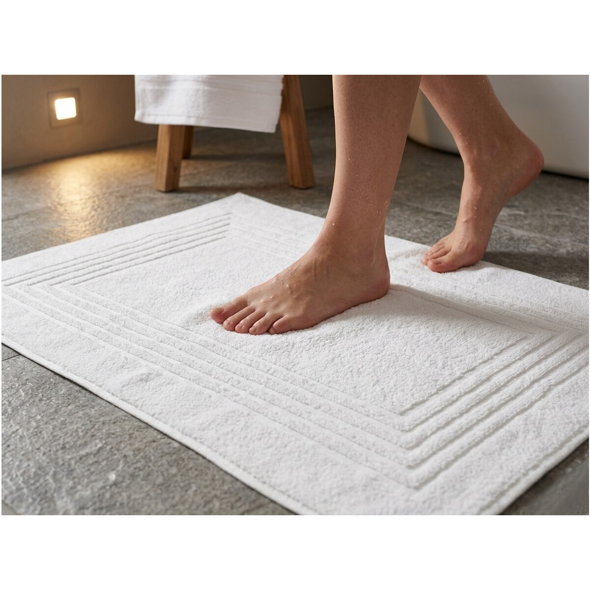 Badvorleger Badematte 50x75 cm Wei&szlig; 100% Baumwolle 650 g/m&sup2; Hotelqualit&auml;t Duschvorleger