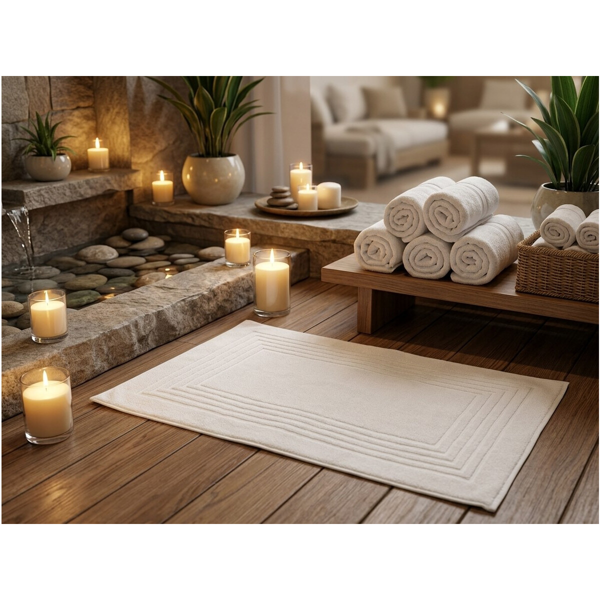 Badvorleger Badematte 50x75 cm Wei&szlig; 100% Baumwolle 650 g/m&sup2; Hotelqualit&auml;t Duschvorleger