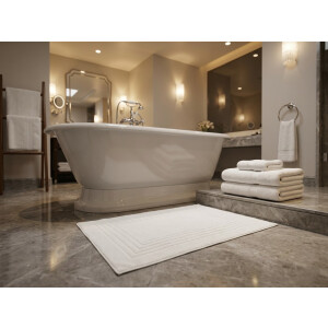 Badvorleger Badematte 50x75 cm Wei&szlig; 100% Baumwolle 650 g/m&sup2; Hotelqualit&auml;t Duschvorleger