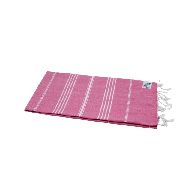 Hamamtuch Sultan pink mit weißen Streifen ca. 100x180 cm
