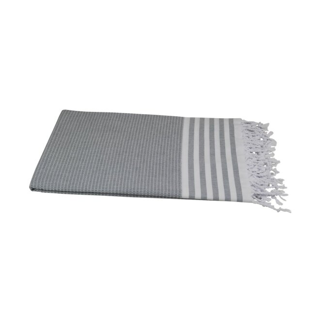 Hamamtuch grau weiß 100x175 cm Pestemal Tala
