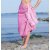 Hamamtuch Strandtuch pink weiß "Ocean" mit Fransen