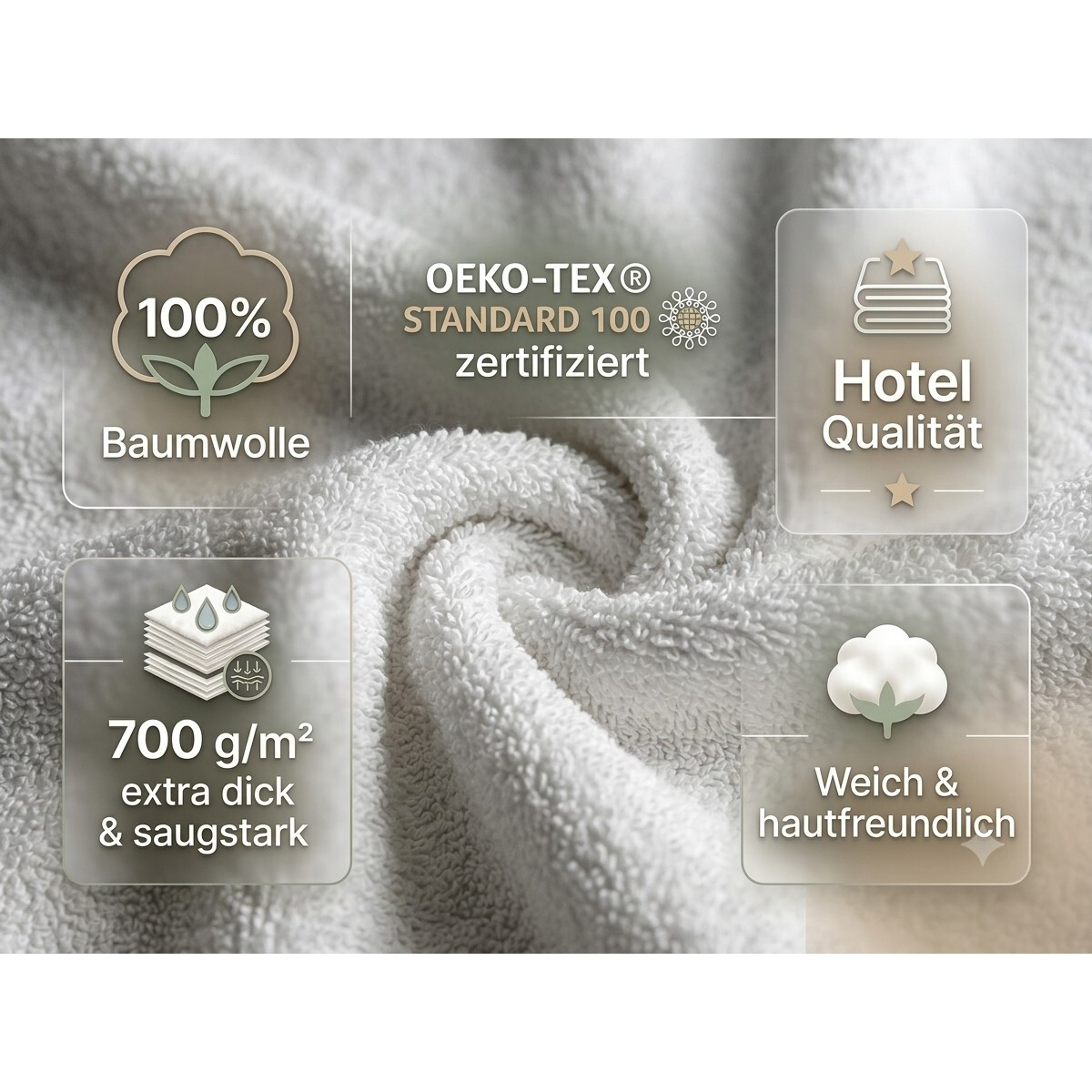 Duschtuch wei&szlig; ca. 70x140 cm | strapazierf&auml;hige Hotelserie Qualit&auml;t ca. 700 g/m&sup2;