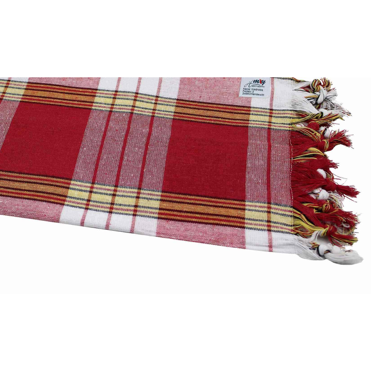Hamamt&uuml;cher Set 3 St&uuml;ck rot kariert Classic Style