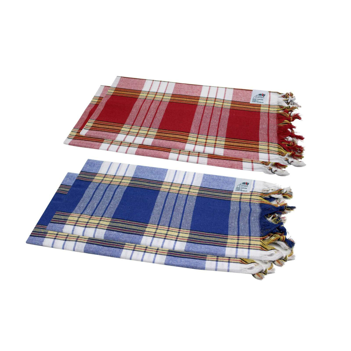 Hamamset Classic 2x blau und 2x rot Pestemal