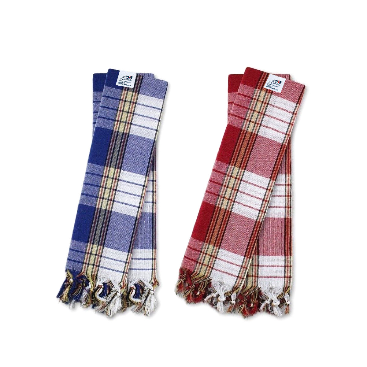 Hamamset Classic 2x blau und 2x rot Pestemal