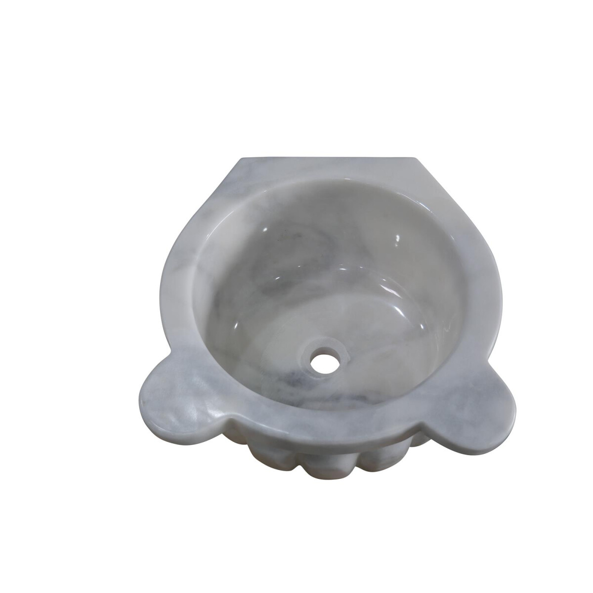 Hamam Wasserbecken Afyon wei&szlig; "Melone" 45x45x25 cm mit Ablauf