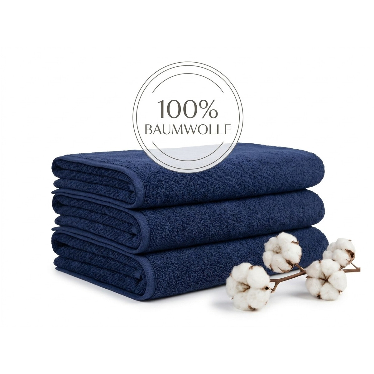 Duschtuch 70x140 cm marineblau | Hotelqualit&auml;t Walkfrottier 100% Baumwolle 20/2 Ringgarn