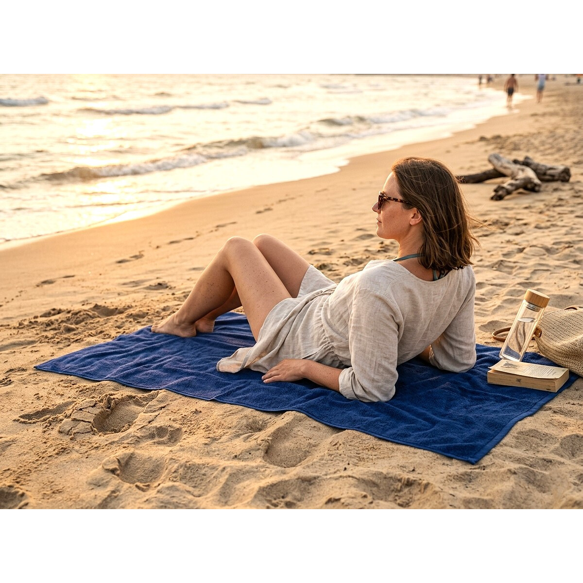 Duschtuch 70x140 cm marineblau | Hotelqualit&auml;t Walkfrottier 100% Baumwolle 20/2 Ringgarn