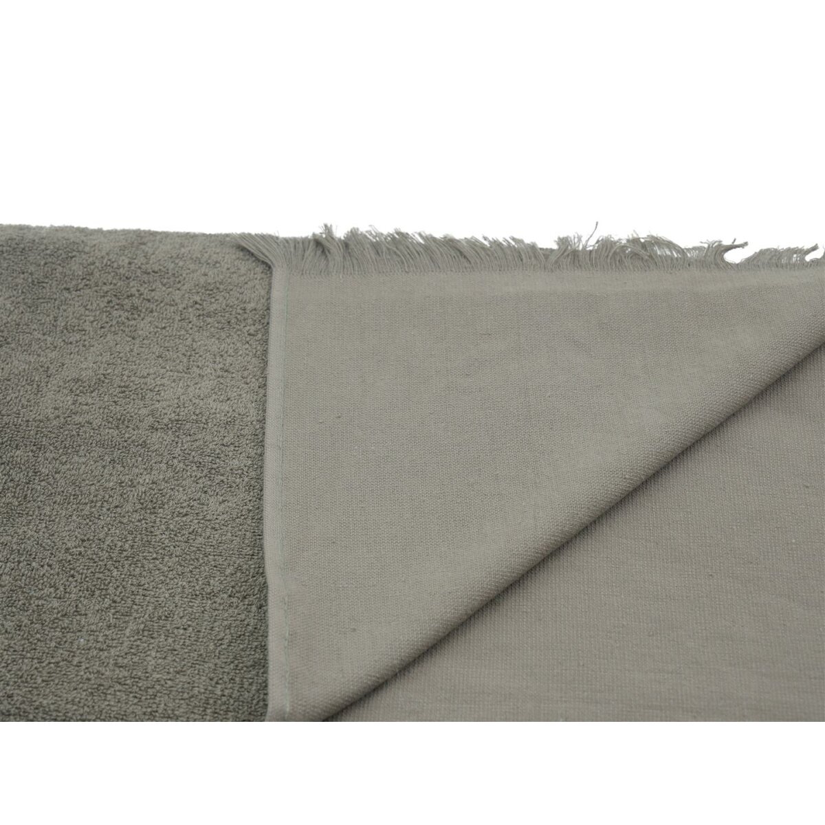 Hamamtuch Frottee braun mit geraden Fransen 90x180 cm
