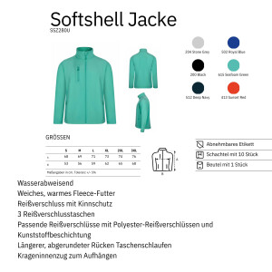 Softshell Jacke wasserabweisend ⚥