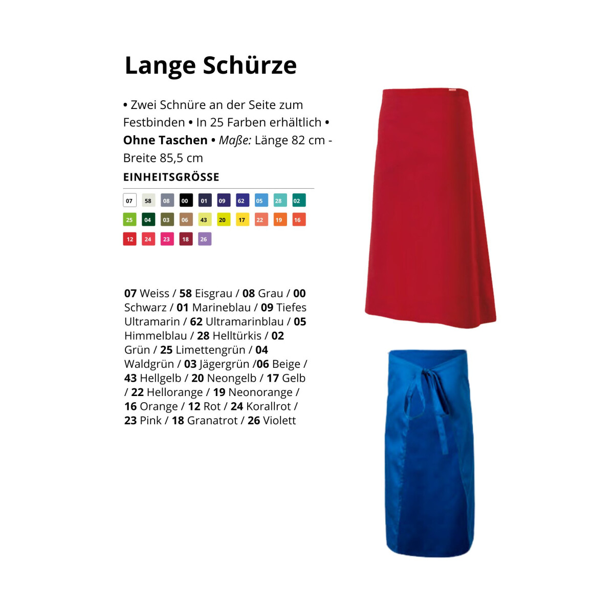 Lange Sch&uuml;rze f&uuml;r Hotel &amp; Gastronomie ⚥