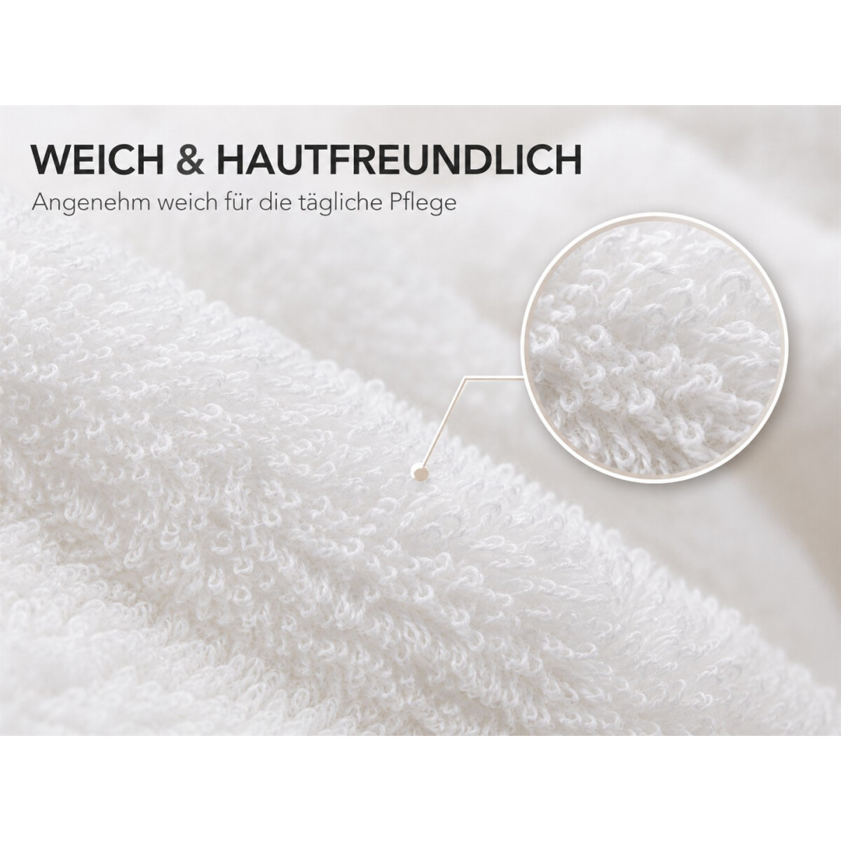 Duschtuch 70x 40 cm Wei&szlig; 100 % recycelte Baumwolle weich und saugstark