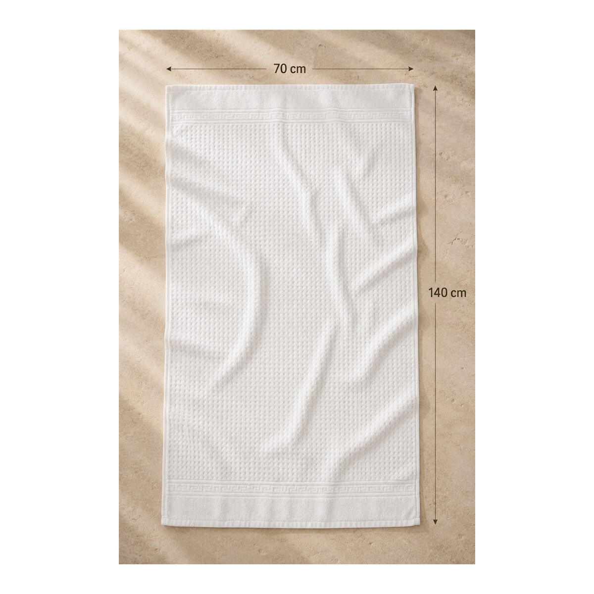 Duschtuch Wei&szlig; 70x140 cm &ndash; Hotel Qualit&auml;t, 100% Baumwolle, Wabenmuster