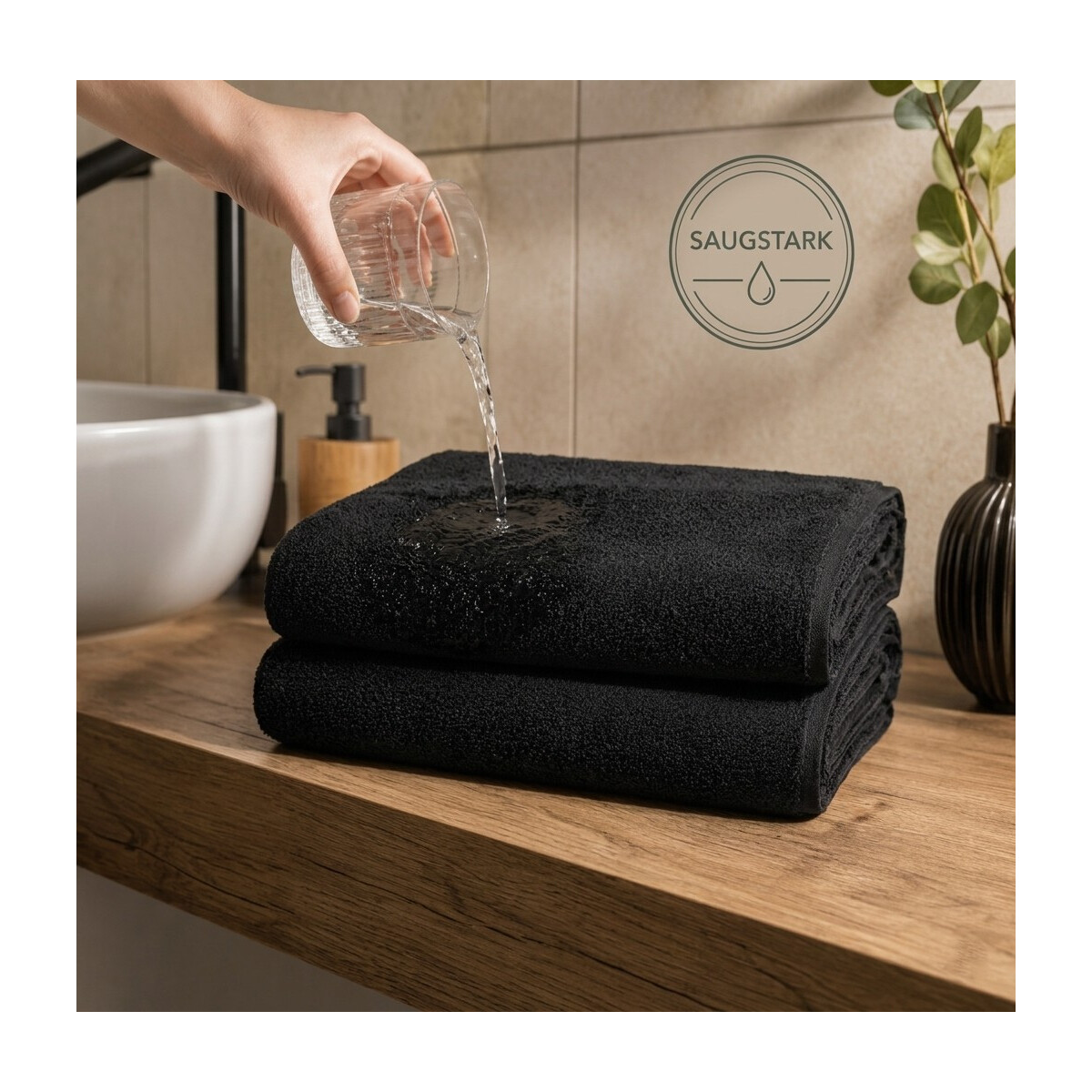Duschtuch 70x140 cm schwarz 460 g/m&sup2;