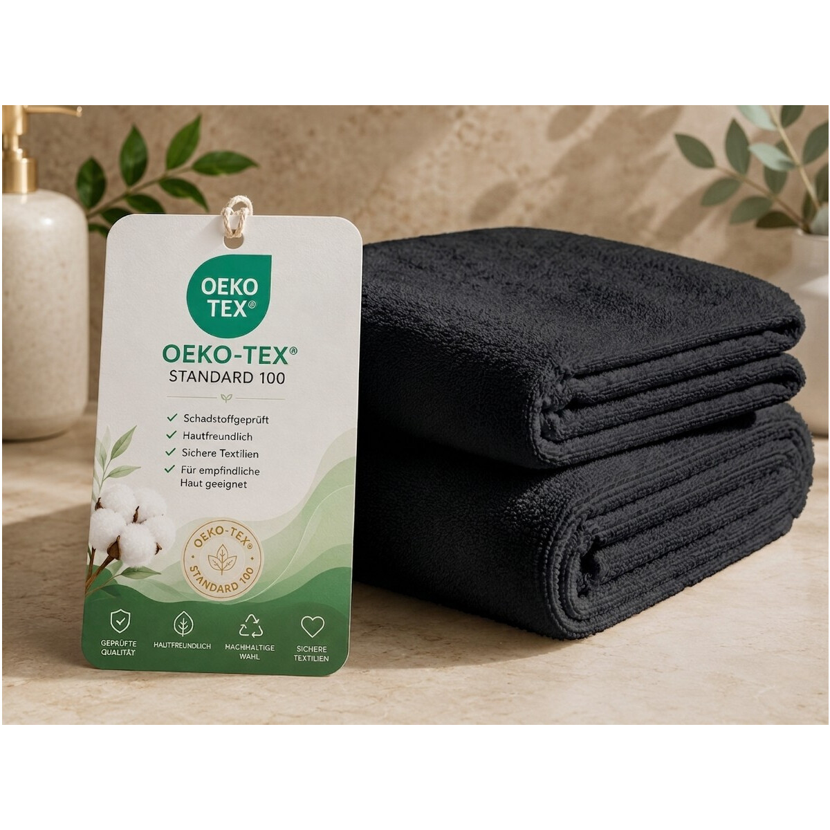 Duschtuch 70x140 cm schwarz 460 g/m&sup2;