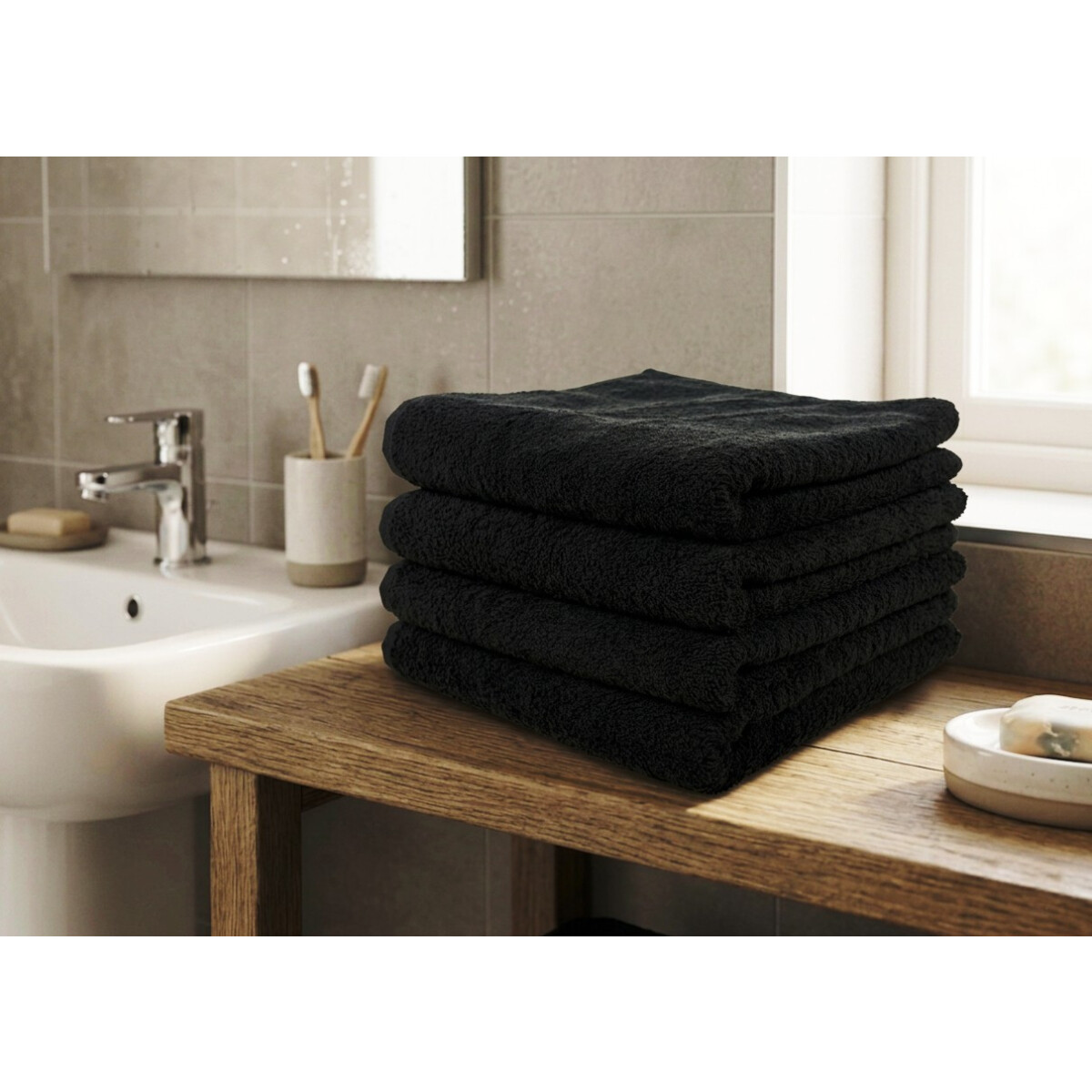 Duschtuch 70x140 cm schwarz 460 g/m&sup2;