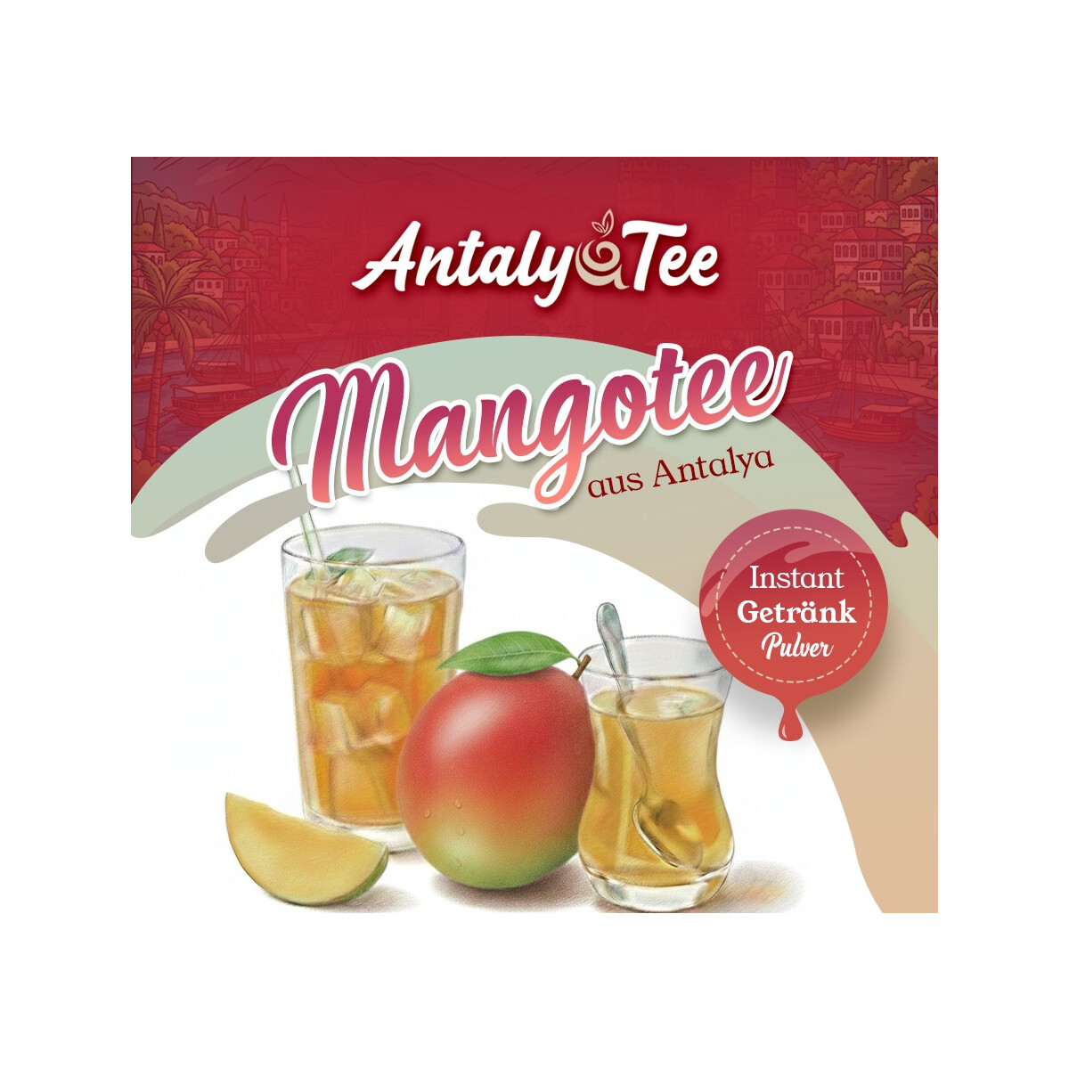 T&uuml;rkischer Mangotee Instant Getr&auml;nkepulver 1 kg &ndash; f&uuml;r Hei&szlig;- und Kaltgetr&auml;nke - aus Antalya