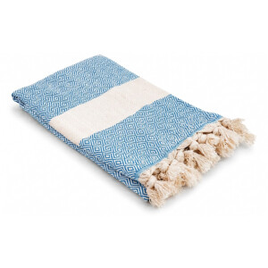 Pestemal Hamamtuch aquamarin naturbeige ca. 100x180 cm "Diamant"