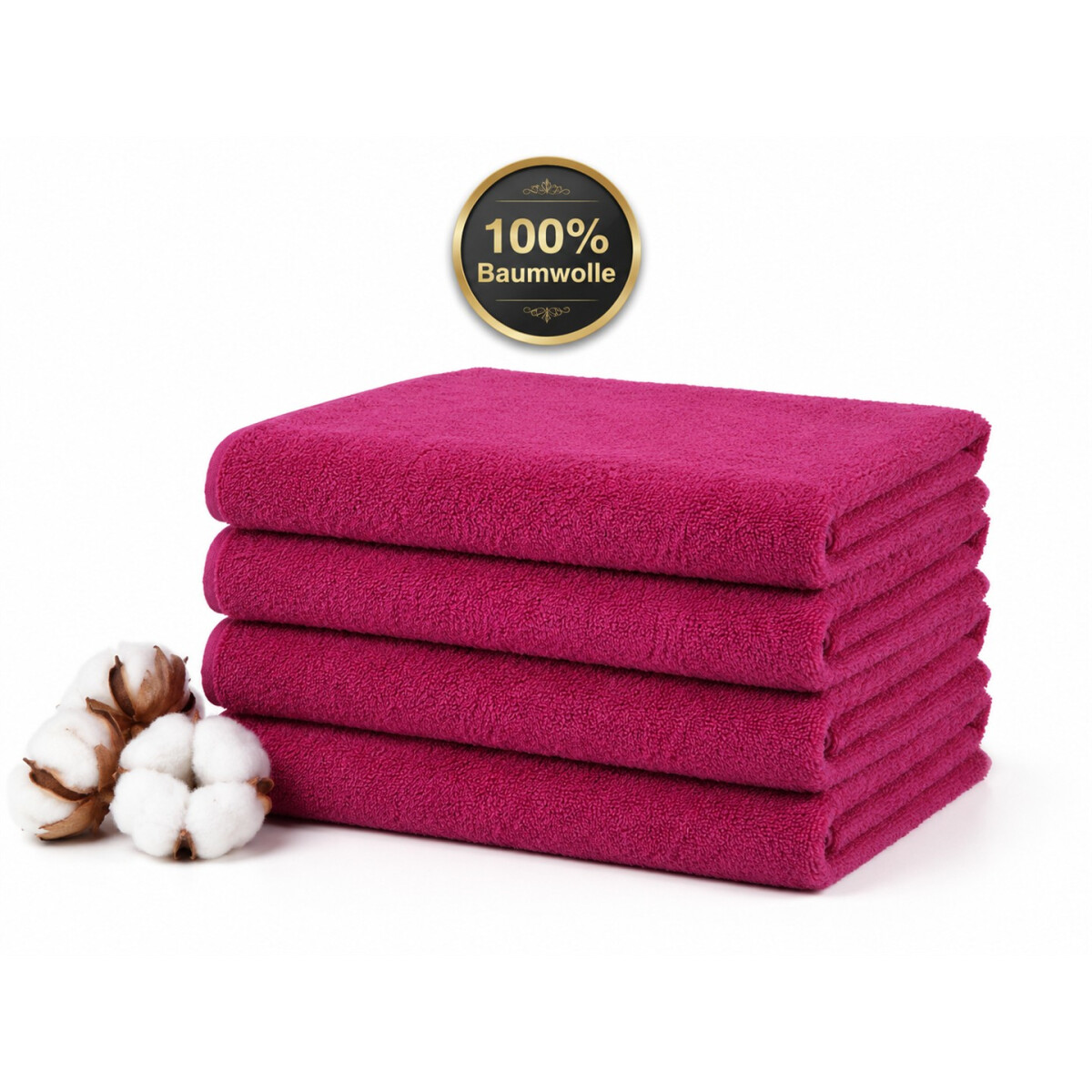 Duschtuch 70 x 140 cm Magenta 100 % Baumwolle 400 gm&sup2; weich und saugstark