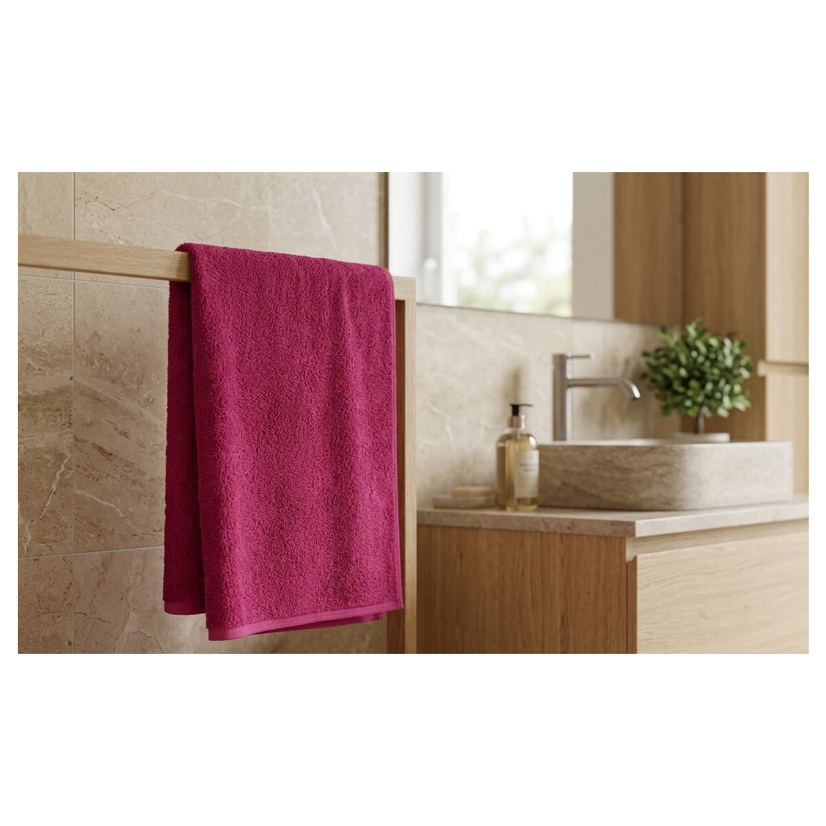 Duschtuch 70 x 140 cm Magenta 100 % Baumwolle 400 gm&sup2; weich und saugstark