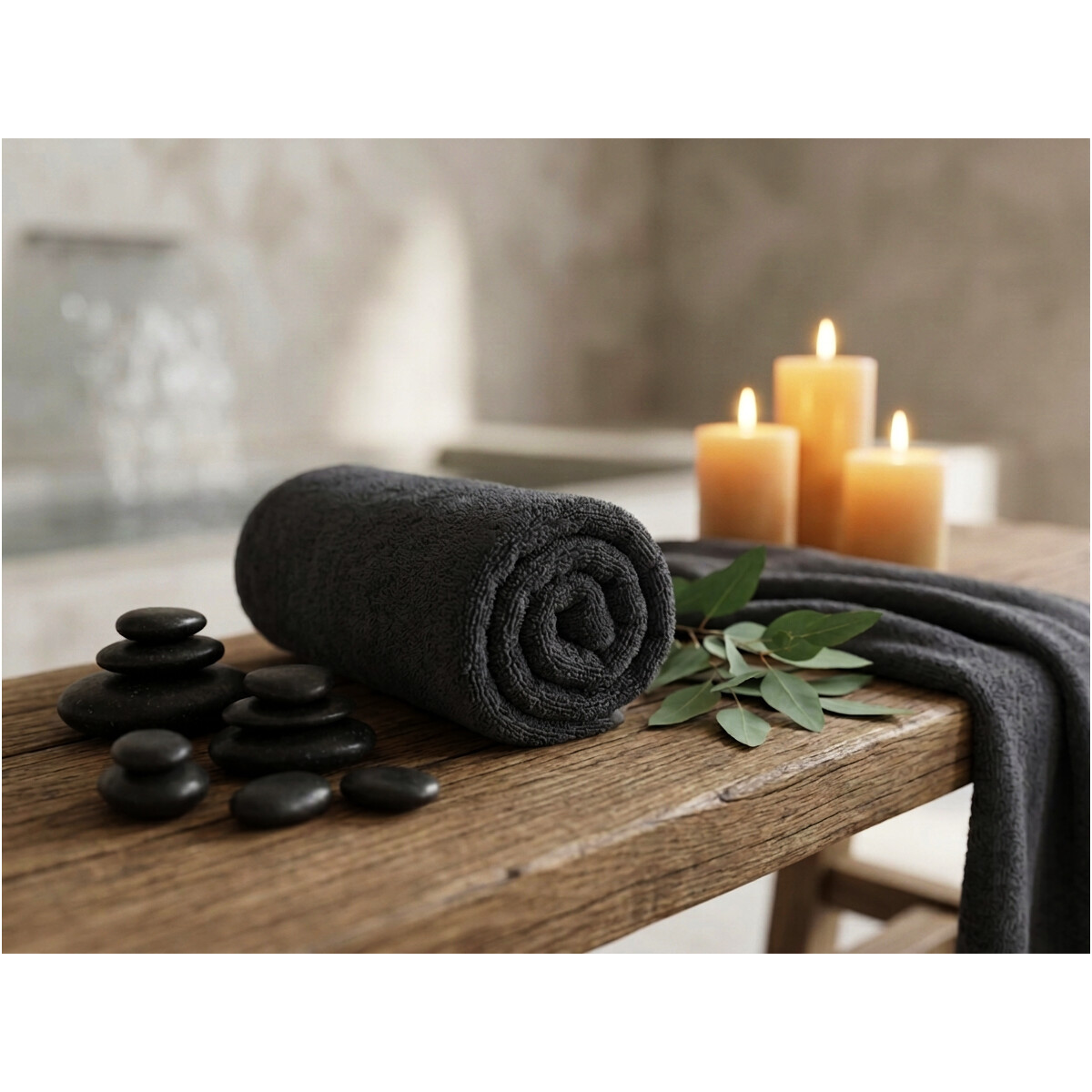Handtuch Anthrazit 50x90 cm aus 100% Baumwolle &ndash; Weich, Saugstark, 400 g/m&sup2;