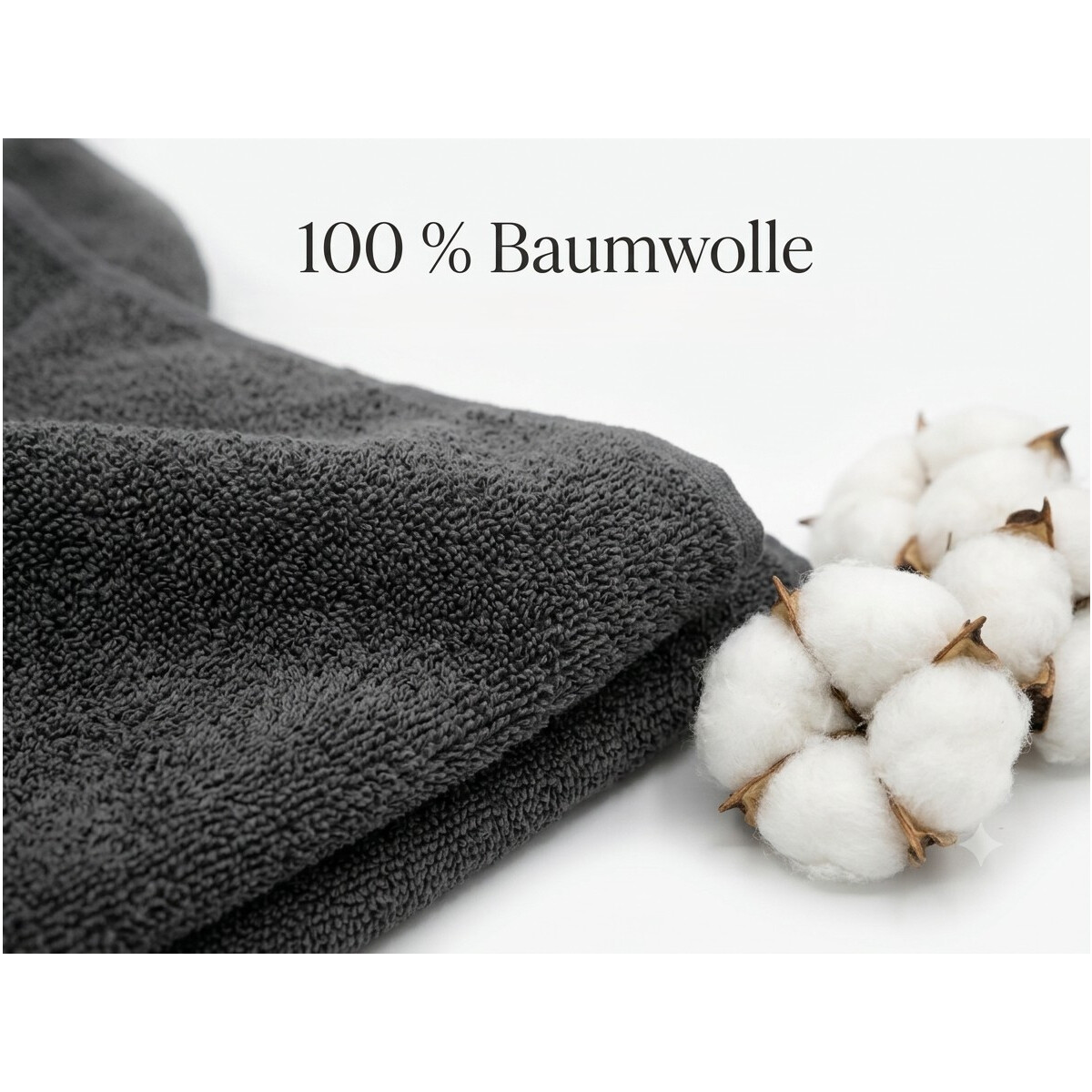Handtuch Anthrazit 50x90 cm aus 100% Baumwolle &ndash; Weich, Saugstark, 400 g/m&sup2;