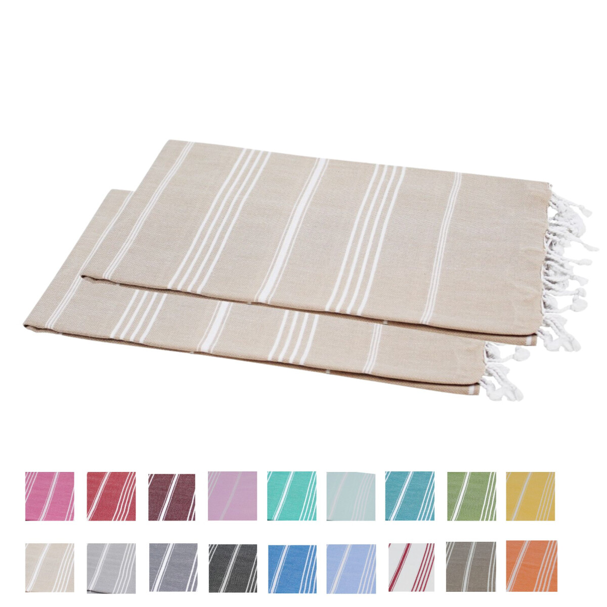 Hamamtuch Set 100x180 cm Sultan 2 St&uuml;ck | viele Farben zur Auswahl