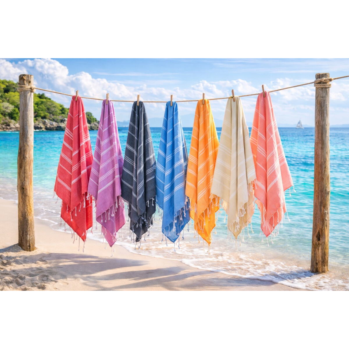 Hamamtuch Set 100x180 cm Sultan 2 St&uuml;ck | viele Farben zur Auswahl