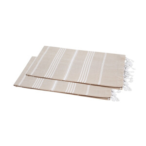Hamamtuch Set 100x180 cm Sultan 2 St&uuml;ck | hellbraun